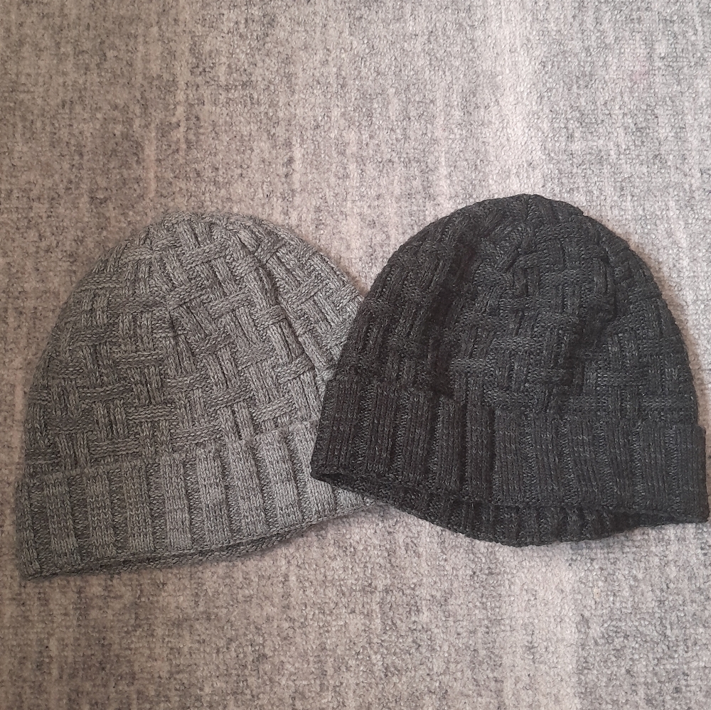 Fonem Light & Dark Grey Knit Beanie Set
